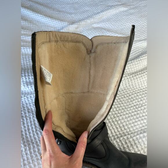 UGG Rosen Tall Leather Boots with Wool Lining Size 8 - Picture 10 of 11